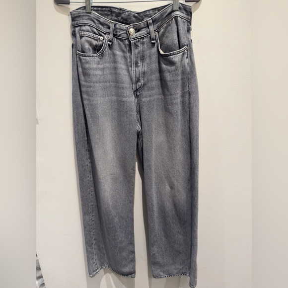 rag & bone Denim - rag & bone Slate Grey Acid Wash Denim Wide Leg Baggy Jeans Size 29 Women’s